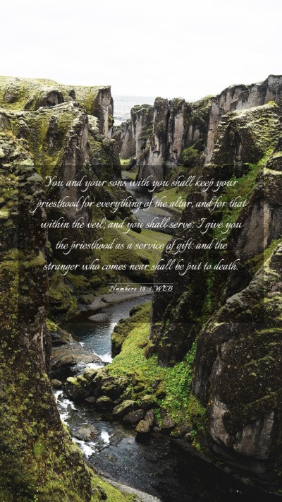 Picture 03 - Numbers 18:7 WEB Mobile Phone Wallpaper - You and your sons with you shall keep your - Mobile Bible Verse Wallpaper