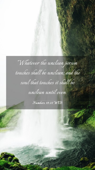 Picture 03 - Numbers 19:22 WEB Mobile Phone Wallpaper - Whatever the unclean person touches shall be - Mobile Bible Verse Wallpaper