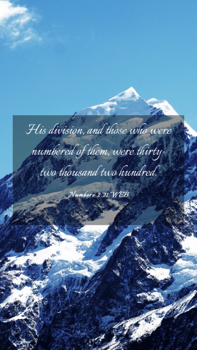 Picture 03 - Numbers 2:21 WEB Mobile Phone Wallpaper - His division, and those who were numbered of - Mobile Bible Verse Wallpaper