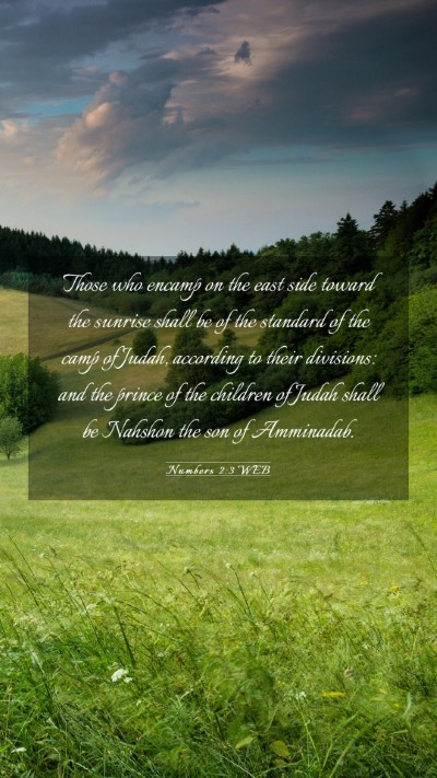 Picture 03 - Numbers 2:3 WEB Mobile Phone Wallpaper - Those who encamp on the east side toward the - Mobile Bible Verse Wallpaper