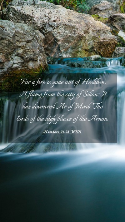 Picture 03 - Numbers 21:28 WEB Mobile Phone Wallpaper - For a fire is gone out of Heshbon, A flame from - Mobile Bible Verse Wallpaper