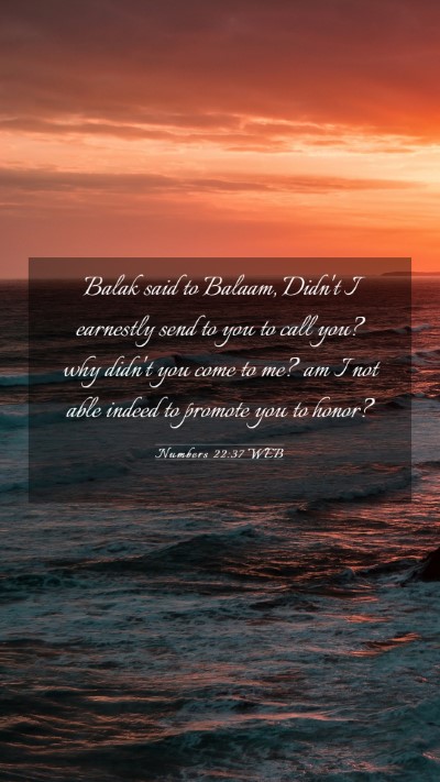 Picture 03 - Numbers 22:37 WEB Mobile Phone Wallpaper - Balak said to Balaam, Didn't I earnestly send to - Mobile Bible Verse Wallpaper