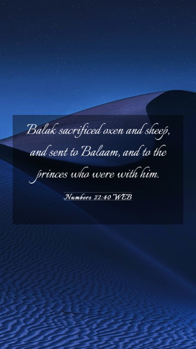 Picture 03 - Numbers 22:40 WEB Mobile Phone Wallpaper - Balak sacrificed oxen and sheep, and sent to - Mobile Bible Verse Wallpaper