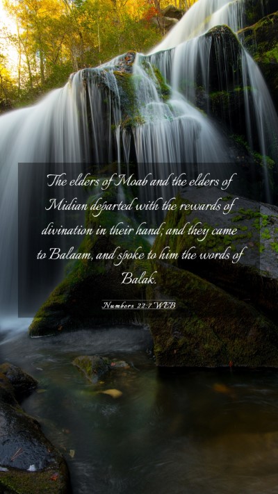 Picture 03 - Numbers 22:7 WEB Mobile Phone Wallpaper - The elders of Moab and the elders of Midian - Mobile Bible Verse Wallpaper
