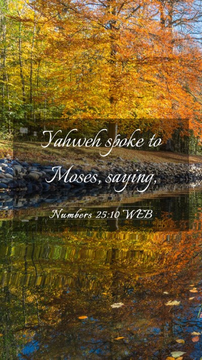 Picture 03 - Numbers 25:10 WEB Mobile Phone Wallpaper - Yahweh spoke to Moses, - Mobile Bible Verse Wallpaper