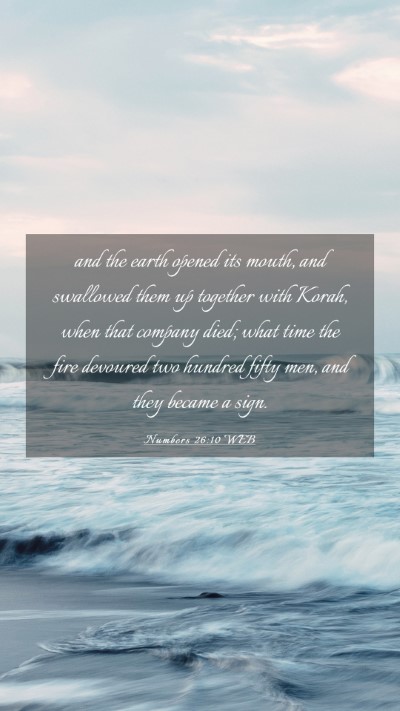 Picture 03 - Numbers 26:10 WEB Mobile Phone Wallpaper - and the earth opened its mouth, and swallowed - Mobile Bible Verse Wallpaper