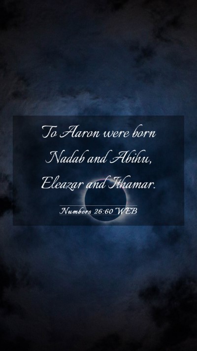 Picture 03 - Numbers 26:60 WEB Mobile Phone Wallpaper - To Aaron were born Nadab and Abihu, Eleazar and - Mobile Bible Verse Wallpaper