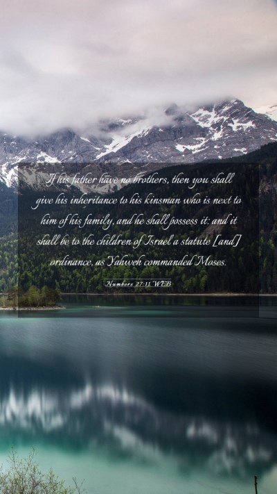 Picture 03 - Numbers 27:11 WEB Mobile Phone Wallpaper - If his father have no brothers, then you shall - Mobile Bible Verse Wallpaper