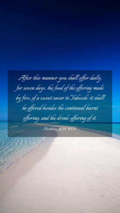 Picture 03 - Numbers 28:24 WEB Mobile Phone Wallpaper - After this manner you shall offer daily, for - Mobile Bible Verse Wallpaper