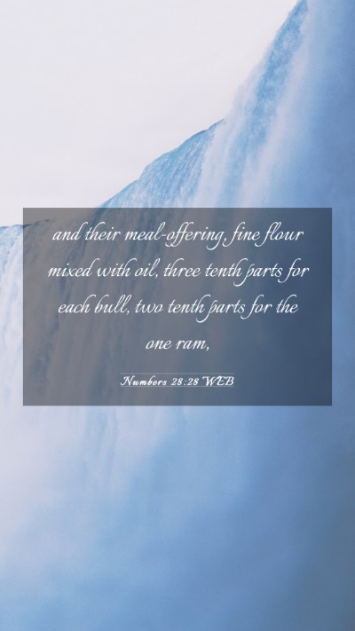 Picture 03 - Numbers 28:28 WEB Mobile Phone Wallpaper - and their meal-offering, fine flour mixed with - Mobile Bible Verse Wallpaper