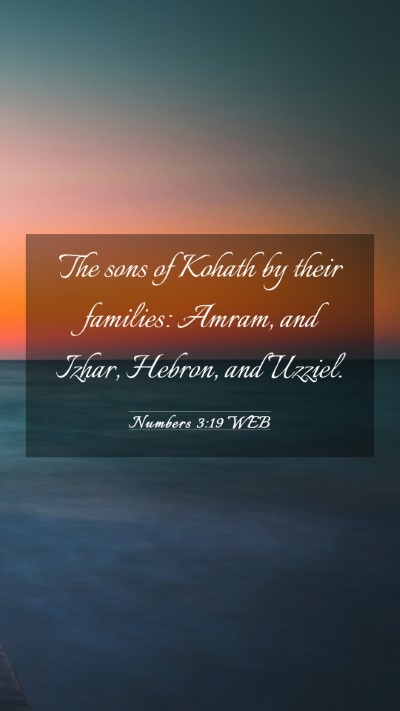 Picture 03 - Numbers 3:19 WEB Mobile Phone Wallpaper - The sons of Kohath by their families: Amram, and - Mobile Bible Verse Wallpaper