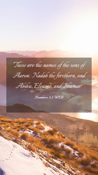Picture 03 - Numbers 3:2 WEB Mobile Phone Wallpaper - These are the names of the sons of Aaron: Nadab - Mobile Bible Verse Wallpaper
