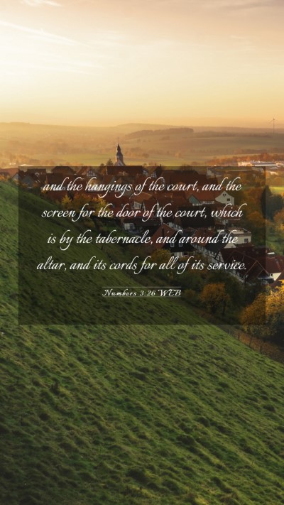 Picture 03 - Numbers 3:26 WEB Mobile Phone Wallpaper - and the hangings of the court, and the screen for - Mobile Bible Verse Wallpaper