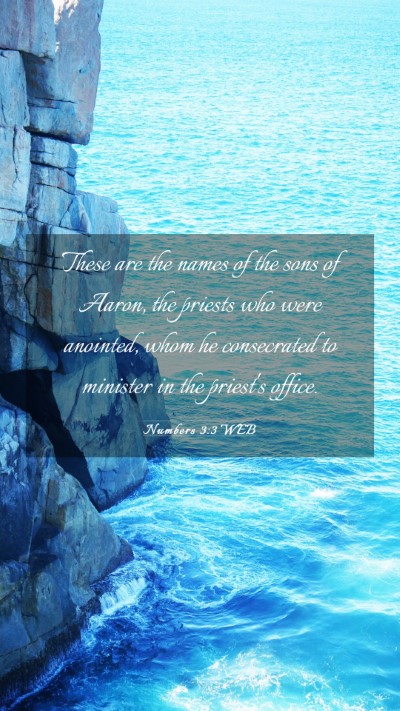 Picture 03 - Numbers 3:3 WEB Mobile Phone Wallpaper - These are the names of the sons of Aaron, the - Mobile Bible Verse Wallpaper