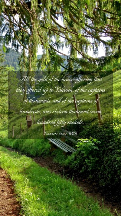 Picture 03 - Numbers 31:52 WEB Mobile Phone Wallpaper - All the gold of the heave-offering that they - Mobile Bible Verse Wallpaper