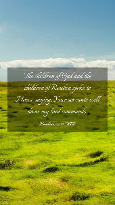 Picture 03 - Numbers 32:25 WEB Mobile Phone Wallpaper - The children of Gad and the children of Reuben - Mobile Bible Verse Wallpaper