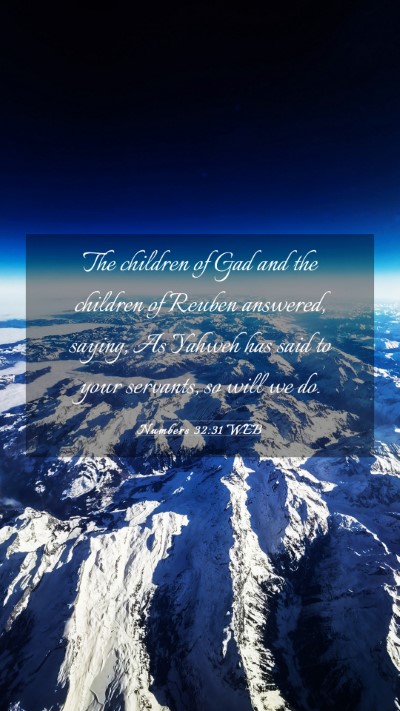 Picture 03 - Numbers 32:31 WEB Mobile Phone Wallpaper - The children of Gad and the children of Reuben - Mobile Bible Verse Wallpaper