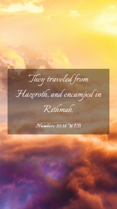 Picture 03 - Numbers 33:18 WEB Mobile Phone Wallpaper - They traveled from Hazeroth, and encamped in - Mobile Bible Verse Wallpaper