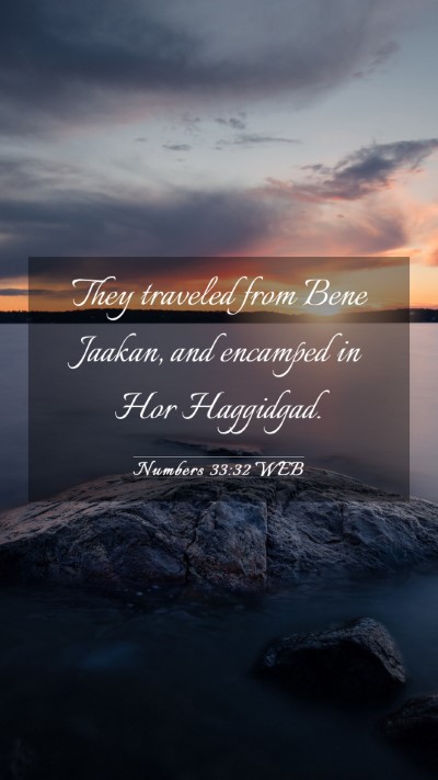 Picture 03 - Numbers 33:32 WEB Mobile Phone Wallpaper - They traveled from Bene Jaakan, and encamped in - Mobile Bible Verse Wallpaper