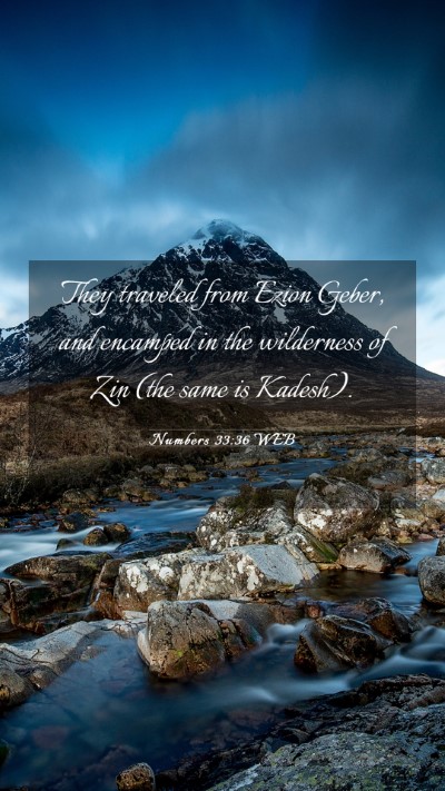 Picture 03 - Numbers 33:36 WEB Mobile Phone Wallpaper - They traveled from Ezion Geber, and encamped in - Mobile Bible Verse Wallpaper