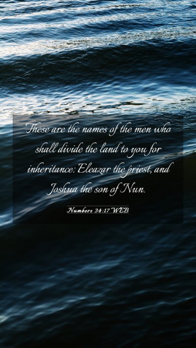 Picture 03 - Numbers 34:17 WEB Mobile Phone Wallpaper - These are the names of the men who shall divide - Mobile Bible Verse Wallpaper