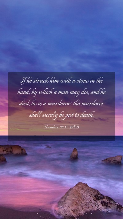 Picture 03 - Numbers 35:17 WEB Mobile Phone Wallpaper - If he struck him with a stone in the hand, by - Mobile Bible Verse Wallpaper