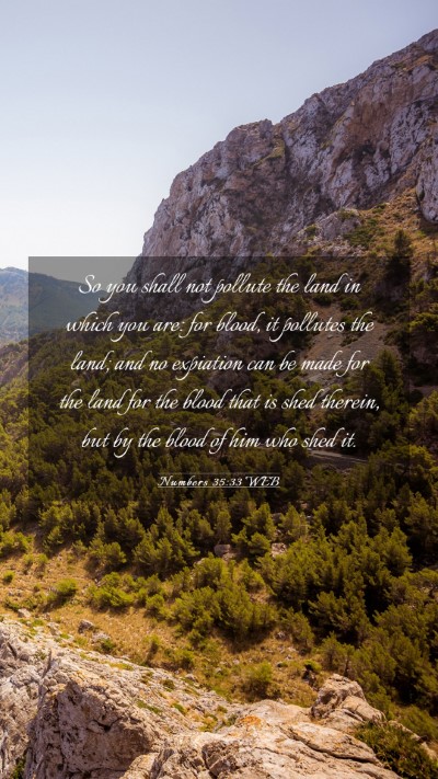 Picture 03 - Numbers 35:33 WEB Mobile Phone Wallpaper - So you shall not pollute the land in which you - Mobile Bible Verse Wallpaper