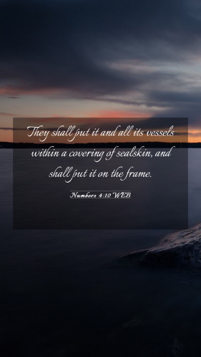 Picture 03 - Numbers 4:10 WEB Mobile Phone Wallpaper - They shall put it and all its vessels within a - Mobile Bible Verse Wallpaper