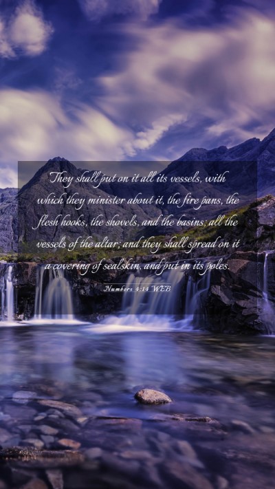Picture 03 - Numbers 4:14 WEB Mobile Phone Wallpaper - They shall put on it all its vessels, with which - Mobile Bible Verse Wallpaper