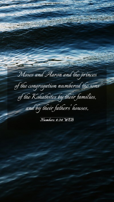 Picture 03 - Numbers 4:34 WEB Mobile Phone Wallpaper - Moses and Aaron and the princes of the - Mobile Bible Verse Wallpaper