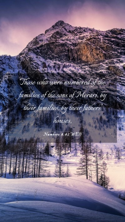 Picture 03 - Numbers 4:42 WEB Mobile Phone Wallpaper - Those who were numbered of the families of the - Mobile Bible Verse Wallpaper