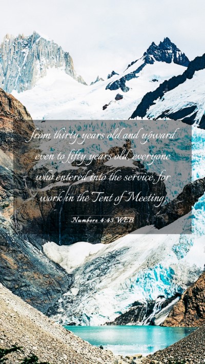 Picture 03 - Numbers 4:43 WEB Mobile Phone Wallpaper - from thirty years old and upward even to fifty - Mobile Bible Verse Wallpaper