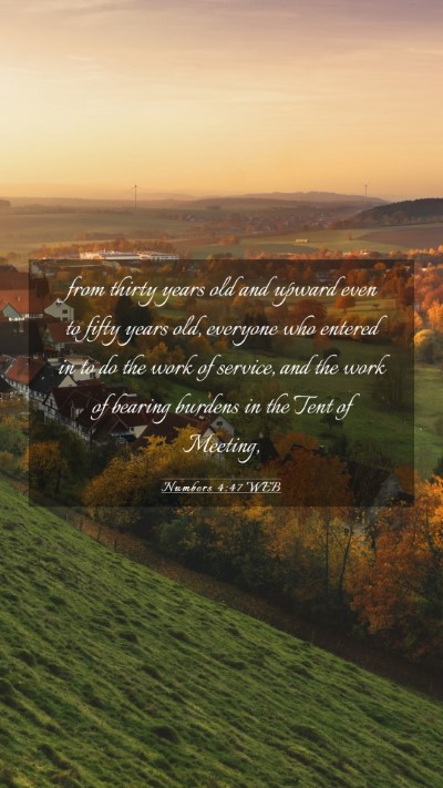 Picture 03 - Numbers 4:47 WEB Mobile Phone Wallpaper - from thirty years old and upward even to fifty - Mobile Bible Verse Wallpaper