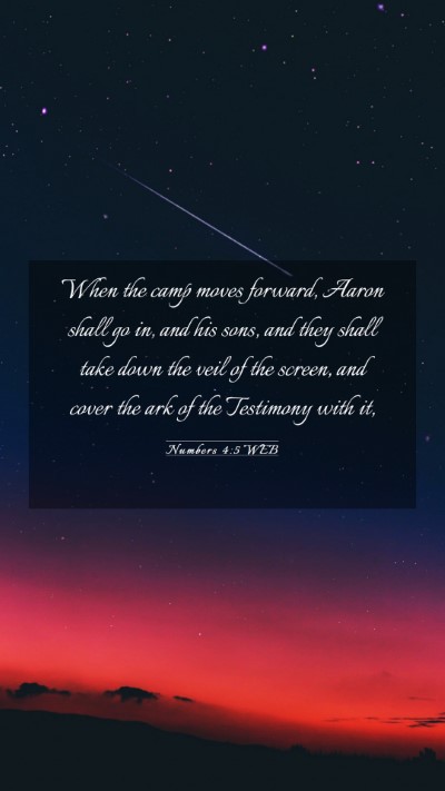 Picture 03 - Numbers 4:5 WEB Mobile Phone Wallpaper - When the camp moves forward, Aaron shall go in, - Mobile Bible Verse Wallpaper