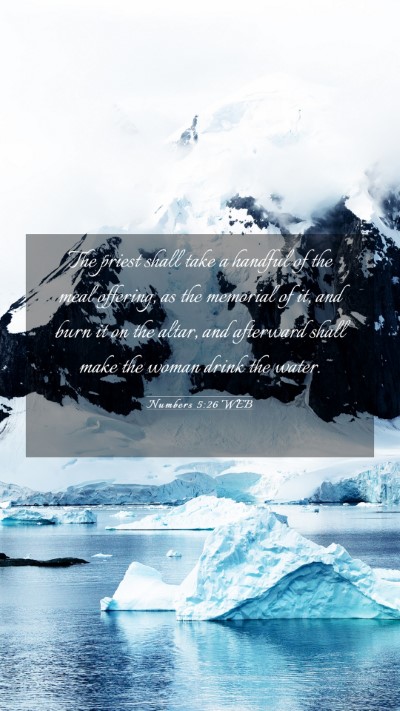 Picture 03 - Numbers 5:26 WEB Mobile Phone Wallpaper - The priest shall take a handful of the meal - Mobile Bible Verse Wallpaper