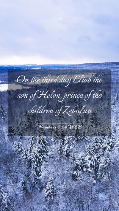 Picture 03 - Numbers 7:24 WEB Mobile Phone Wallpaper - On the third day Eliab the son of Helon, prince - Mobile Bible Verse Wallpaper