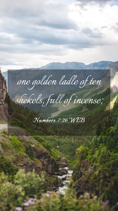 Picture 03 - Numbers 7:26 WEB Mobile Phone Wallpaper - one golden ladle of ten shekels, full of - Mobile Bible Verse Wallpaper