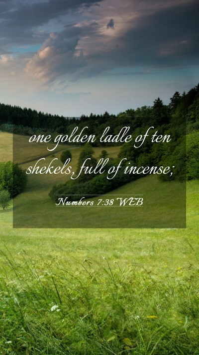 Picture 03 - Numbers 7:38 WEB Mobile Phone Wallpaper - one golden ladle of ten shekels, full of - Mobile Bible Verse Wallpaper