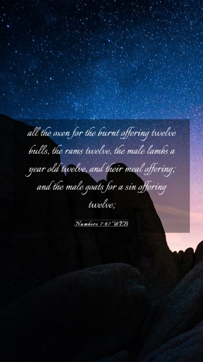 Picture 03 - Numbers 7:87 WEB Mobile Phone Wallpaper - all the oxen for the burnt offering twelve bulls, - Mobile Bible Verse Wallpaper