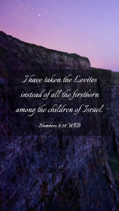 Picture 03 - Numbers 8:18 WEB Mobile Phone Wallpaper - I have taken the Levites instead of all the - Mobile Bible Verse Wallpaper