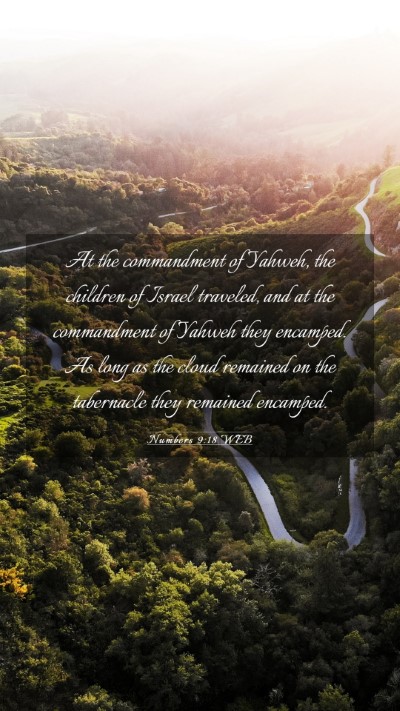 Picture 03 - Numbers 9:18 WEB Mobile Phone Wallpaper - At the commandment of Yahweh, the children of - Mobile Bible Verse Wallpaper