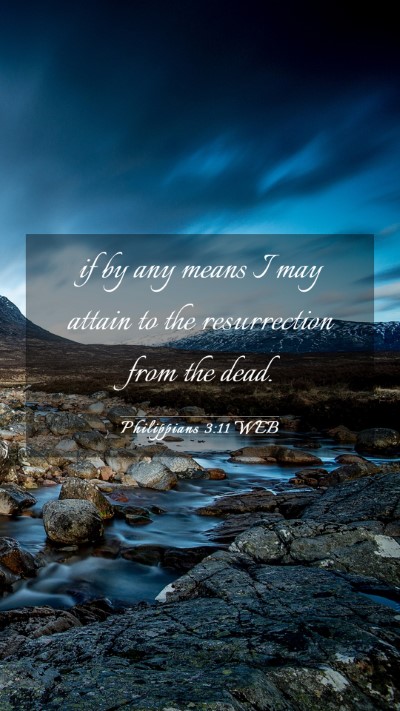 Picture 03 - Philippians 3:11 WEB Mobile Phone Wallpaper - if by any means I may attain to the resurrection - Mobile Bible Verse Wallpaper