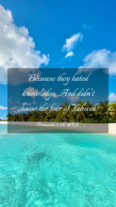 Picture 03 - Proverbs 1:29 WEB Mobile Phone Wallpaper - Because they hated knowledge, And didn't choose - Mobile Bible Verse Wallpaper