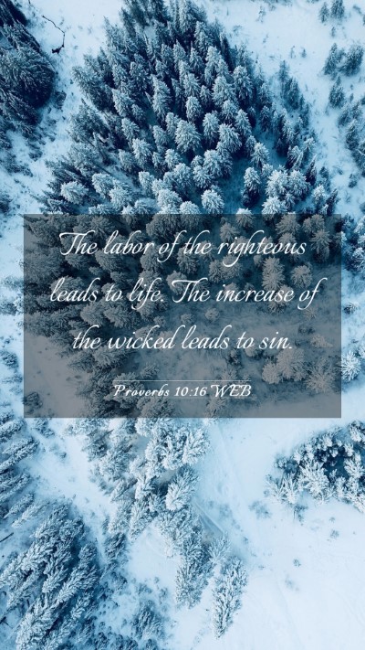 Picture 03 - Proverbs 10:16 WEB Mobile Phone Wallpaper - The labor of the righteous leads to life. The - Mobile Bible Verse Wallpaper