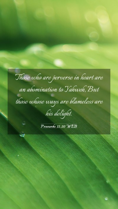 Picture 03 - Proverbs 11:20 WEB Mobile Phone Wallpaper - Those who are perverse in heart are an - Mobile Bible Verse Wallpaper