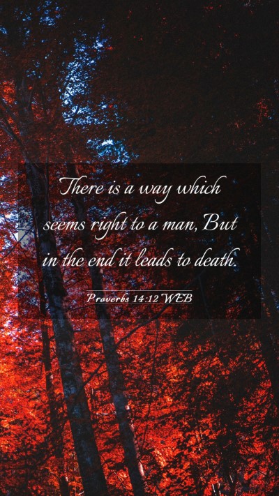 Picture 03 - Proverbs 14:12 WEB Mobile Phone Wallpaper - There is a way which seems right to a man, But in - Mobile Bible Verse Wallpaper