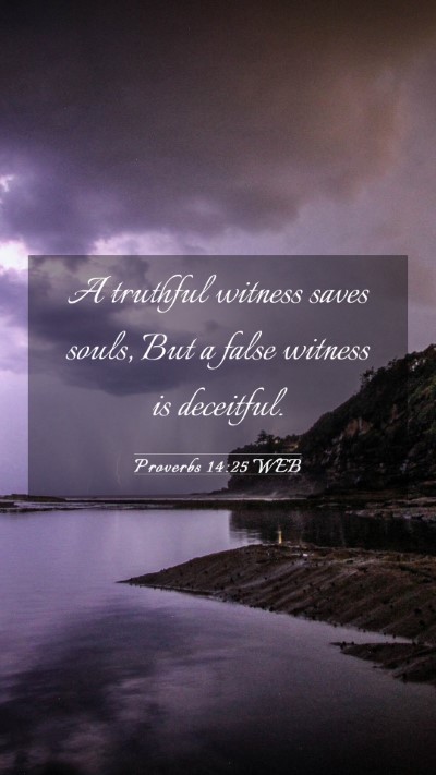 Picture 03 - Proverbs 14:25 WEB Mobile Phone Wallpaper - A truthful witness saves souls, But a false - Mobile Bible Verse Wallpaper