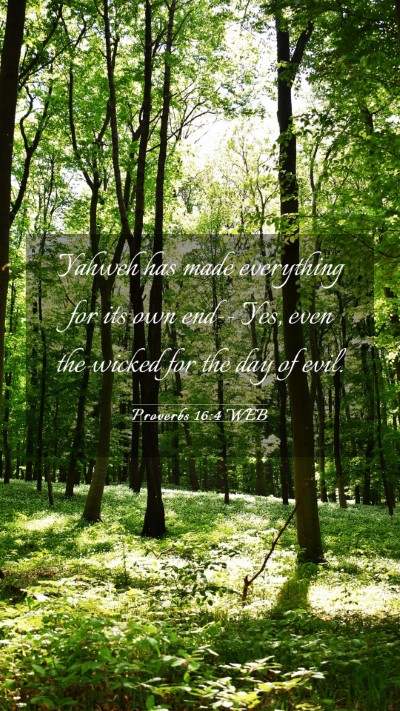 Picture 03 - Proverbs 16:4 WEB Mobile Phone Wallpaper - Yahweh has made everything for its own end-- Yes, - Mobile Bible Verse Wallpaper