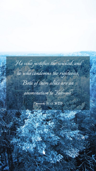 Picture 03 - Proverbs 17:15 WEB Mobile Phone Wallpaper - He who justifies the wicked, and he who condemns - Mobile Bible Verse Wallpaper
