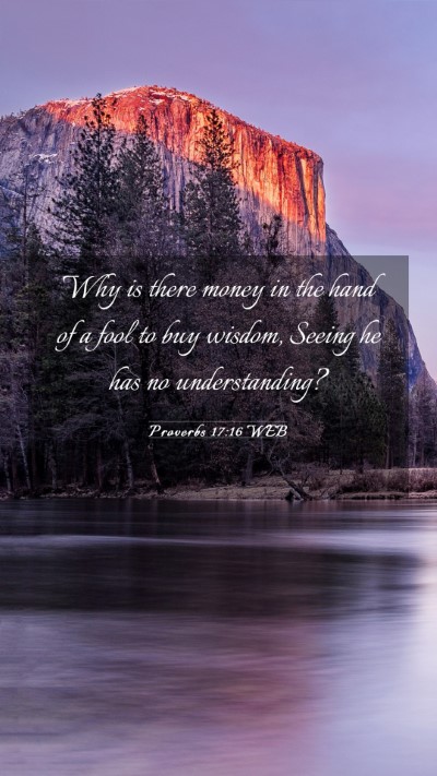 Picture 03 - Proverbs 17:16 WEB Mobile Phone Wallpaper - Why is there money in the hand of a fool to buy - Mobile Bible Verse Wallpaper